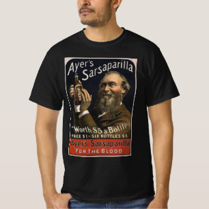 T-shirts Rótulo de Produto Antigo, Bebida Sarsaparilha de A