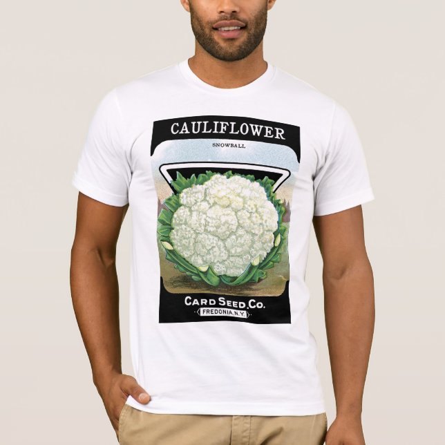T-shirts Rótulo do Pacote de Sementes da couve-flor (Frente)