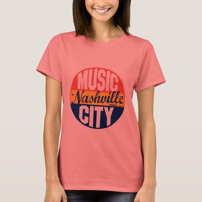 T-shirts Rótulo Vintage de Nashville (Frente)