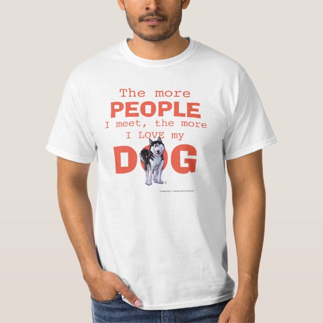 T-shirts Rouco mais pessoas, cão do amor (Frente)