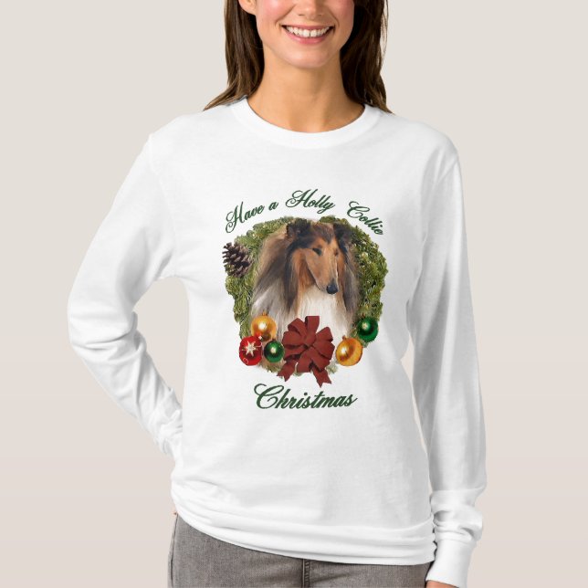T-shirts Rough Collie Natal Gifts (Frente)