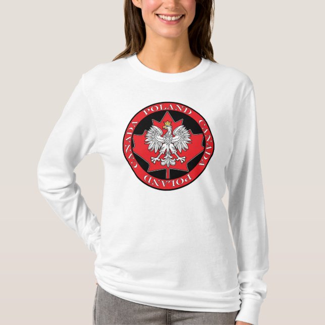 T-shirts Round Polônia Canada Leaf (Frente)