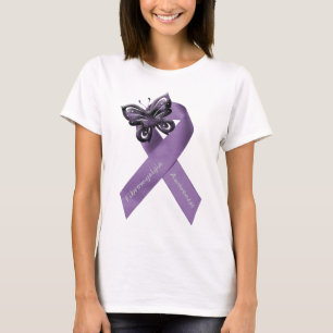 T-shirts Roupa da fita da borboleta da fibromialgia