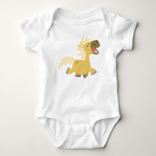 T-shirts Roupa de riso do bebê do pônei dos desenhos