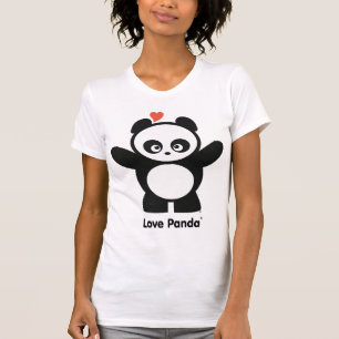T-shirts Roupa destruído Panda® das senhoras do amor