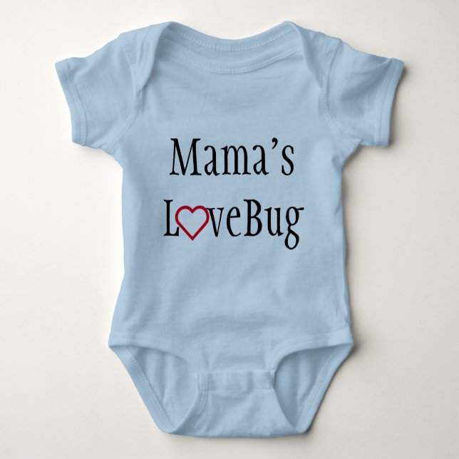 T-shirts Roupa do bebê - a LoveBug do Mama - azul (Frente)