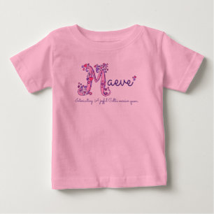 T-shirts Roupa dos bebés do nome e do significado de Maeve