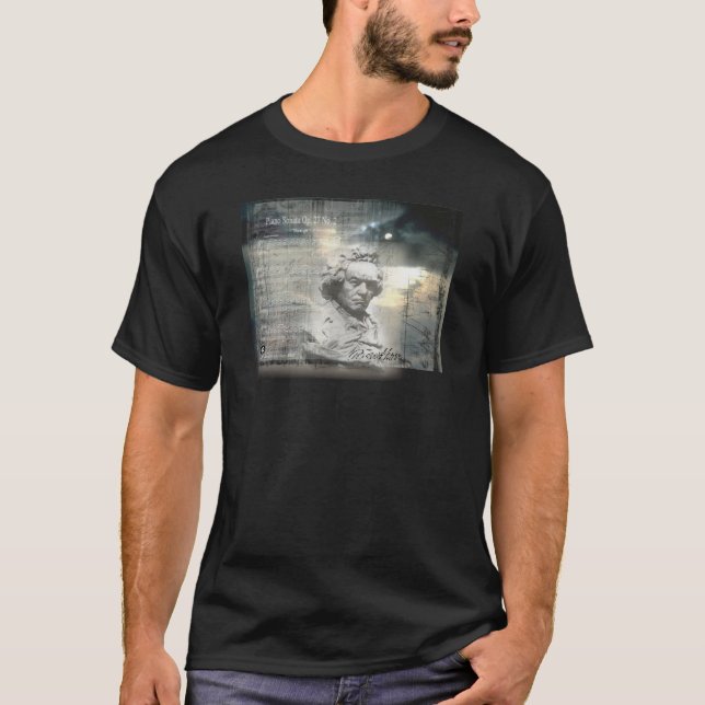 T-shirts Roupa escuro de Beethoven por Gregory Gallo (Frente)