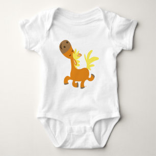T-shirts Roupa feliz do bebê do pônei dos desenhos animad
