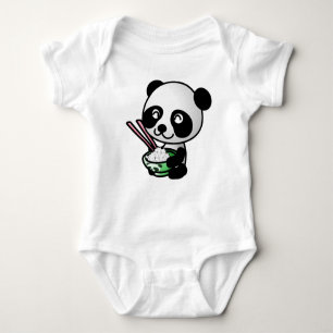 T-shirts Roupas de bebê. Panda.