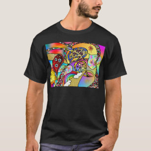 T-shirts Roupas Presentes Psicodélicos Corações Paisley dos