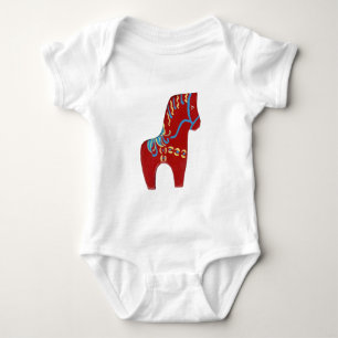 T-shirts Roupas Red Dala Horse