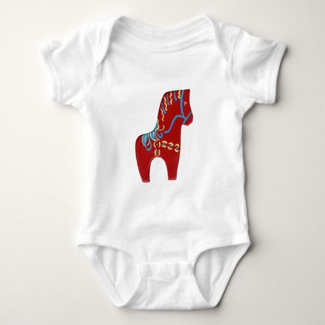 T-shirts Roupas Red Dala Horse (Frente)