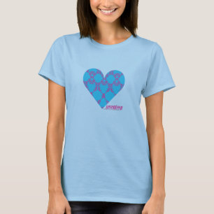T-shirts Roxo-Aqua 3 do damasco