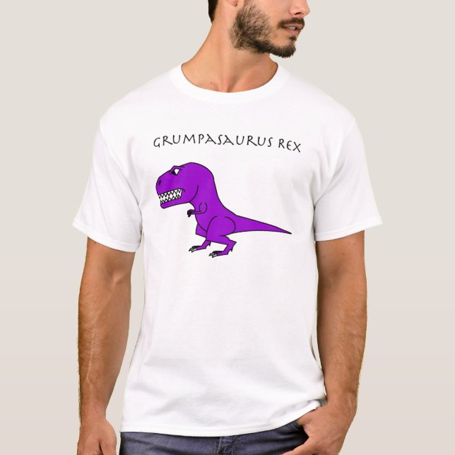 T-shirts Roxo de Grumpasaurus Rex (Frente)