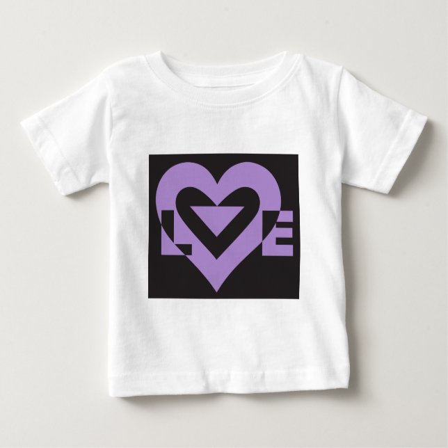 T-shirts Roxo do Amor a Preto (Frente)