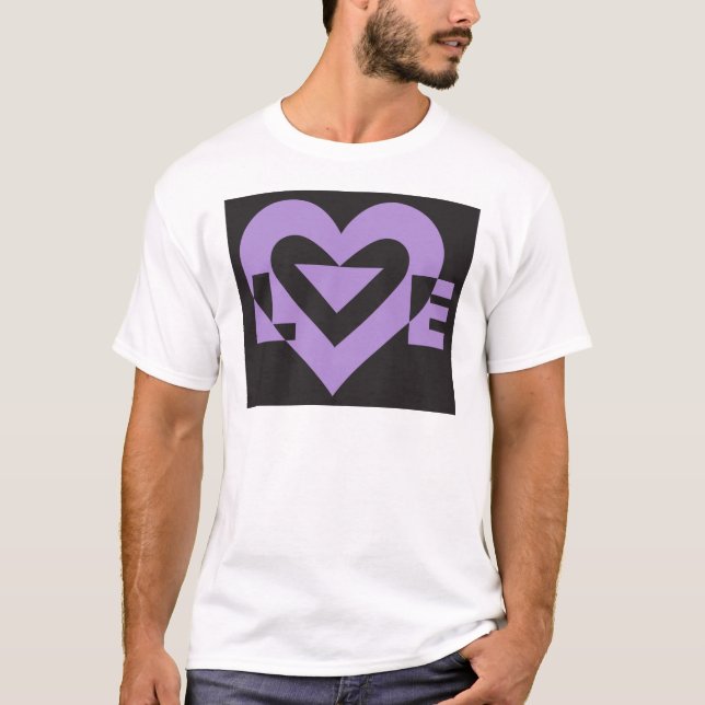 T-shirts Roxo do Amor a Preto (Frente)