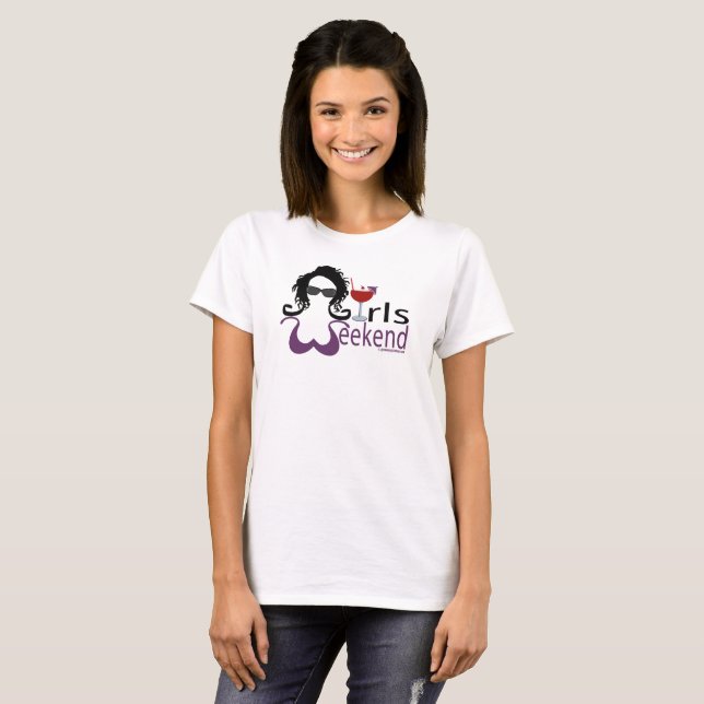T-shirts Roxo do Fim de Semana das Meninas (Frente Completa)