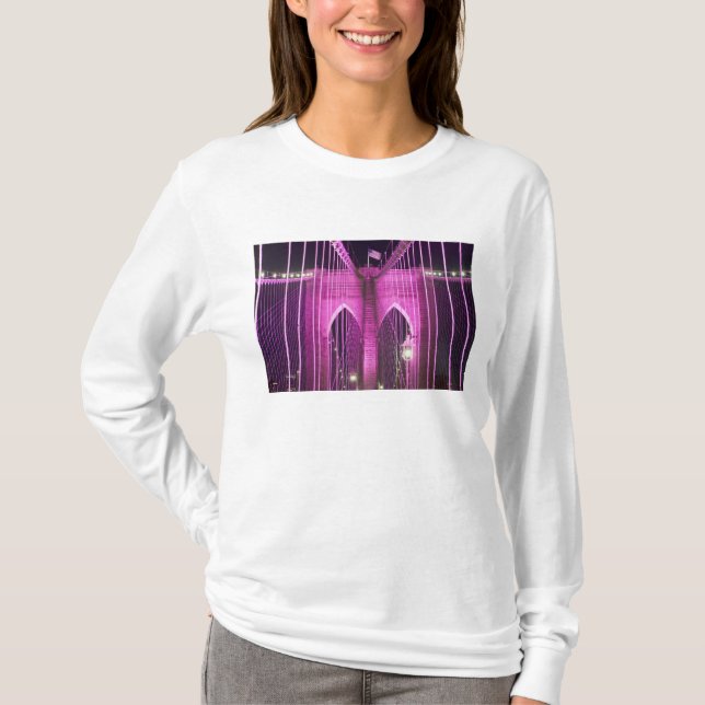 T-shirts Roxo do Lit da ponte de Brooklyn (Frente)