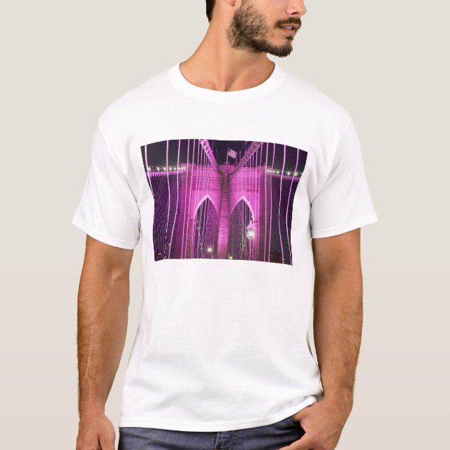 T-shirts Roxo do Lit da ponte de Brooklyn (Frente)