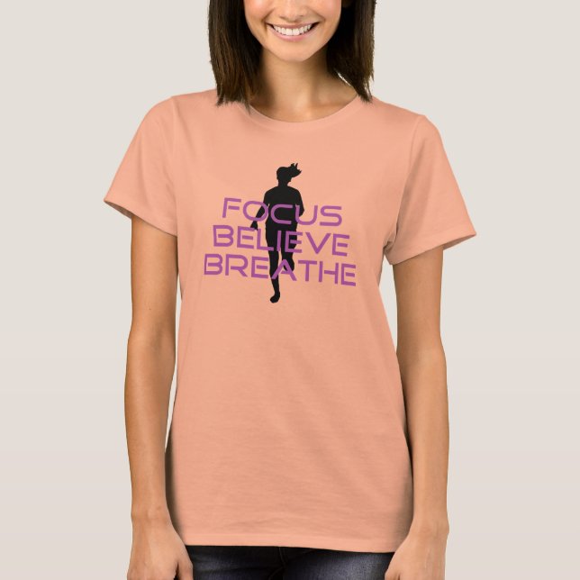 T-shirts Roxo Focus Acredite em Breathe (Frente)