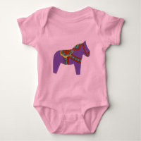 Roxo Horse Selvagem de Dala Cavalo Roupa de bebê