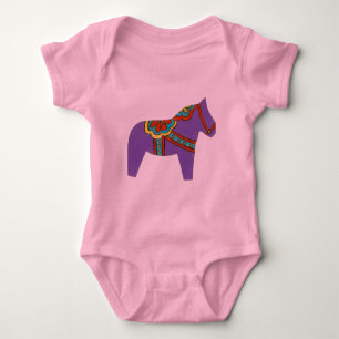 T-shirts Roxo Horse Wild Dala Roupas de bebê