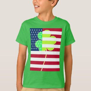 T-shirts Rua de Clover do Bandeira Irlandesa Americana Sham