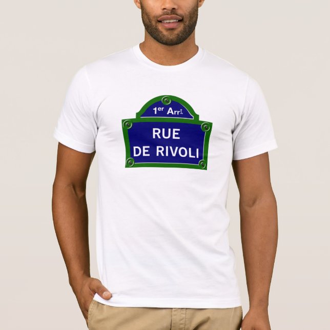 T-shirts Rua de Rivoli, sinal de rua de Paris (Frente)