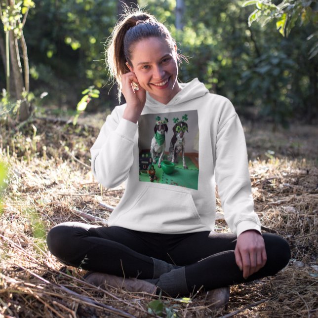 T-shirts Rua, Dogs do Dia de Patrick Mulheres (St. Patrick's Day Dogs Party Ladies Hoodie)