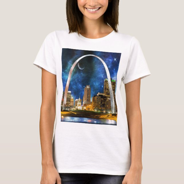 T-shirts Rua espacial Louis Skyline. (Frente)
