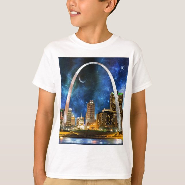 T-shirts Rua espacial Louis Skyline. (Frente)