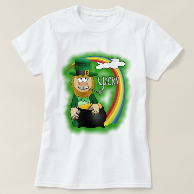 T-shirts Rua, LeprechaunT-Shirt do Dia de Patrick (Frente do Design)