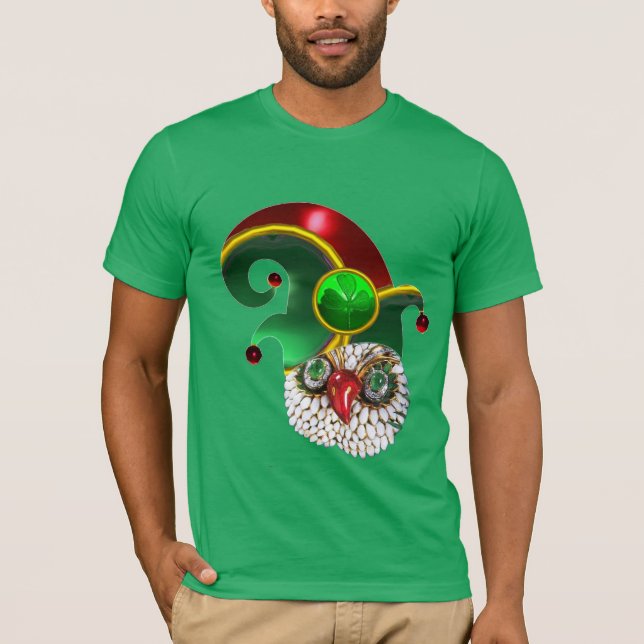 T-SHIRTS RUA PATRICK JEWEL OWL E ELF HAT COM SHAMROCK (Frente)