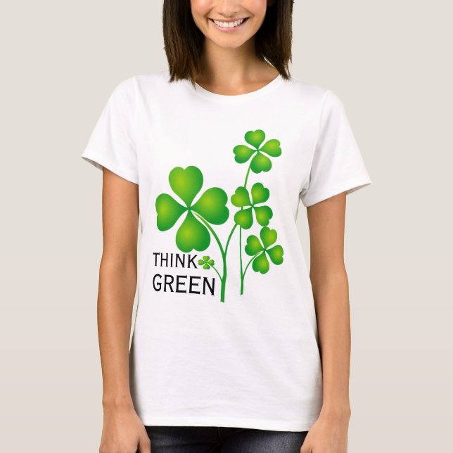 T-shirts Rua, Patrick's Day Clover + suas ideias (Frente)