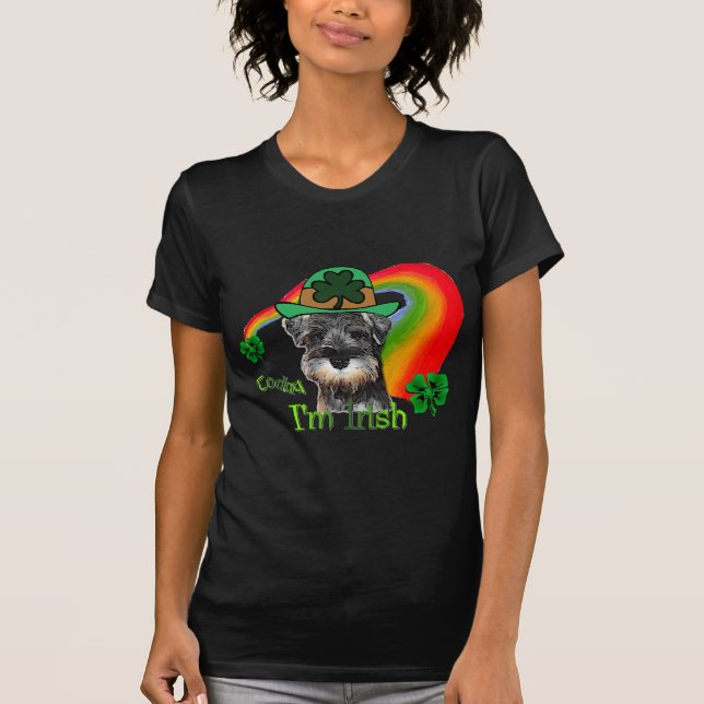 T-shirts Rua. Patricks Day Mini Schnauzer (Frente)