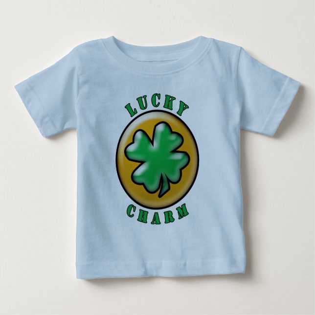 T-shirts Rua Verde. O dia de Patrick, Lucky Charm Clover (Frente)