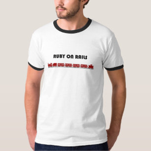 T-shirts rubi sobre trilhos