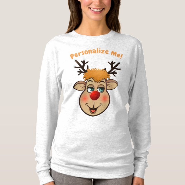 T-shirts Rudolph - Reindeer Vermelho Papai noel (Frente)