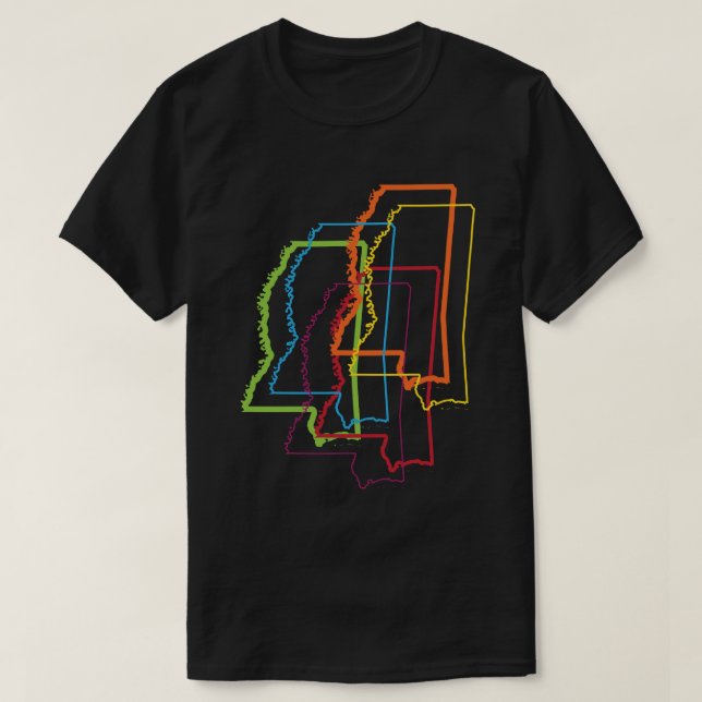 T-shirts rufo do orgulho do mississippi (Frente do Design)