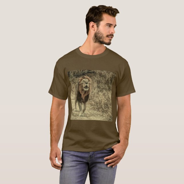 T-shirts Rugido do leão (Frente Completa)