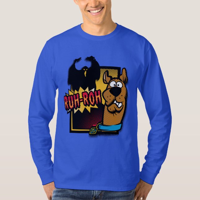 T-shirts Ruh-Roh Scooby-Doo e um Fantasma (Frente)