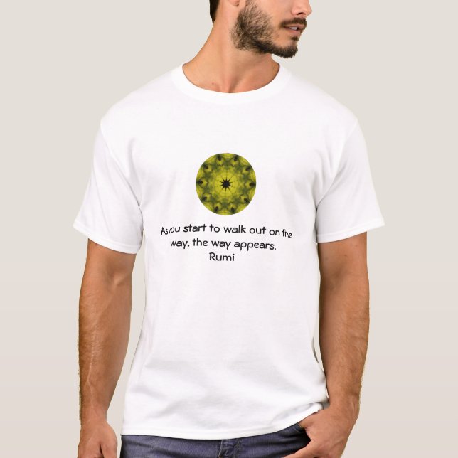 T-shirts Rumi Inspirational Quotation dizendo sobre fé (Frente)