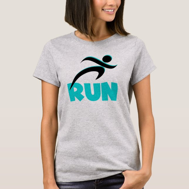 T-shirts RUN Aqua (Frente)