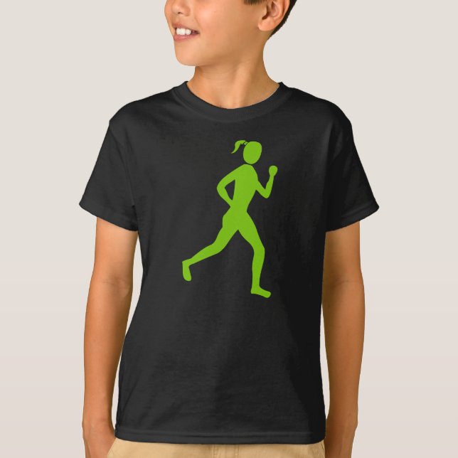 T-shirts Runner (Mulher) - Verde marciano (Frente)
