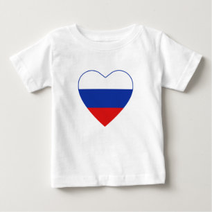 T-shirts Rússia Flag Heart Shirt
