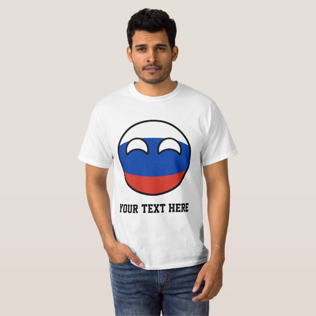 T-shirts Rússia Geeky de tensão engraçada Countryball (Frente Completa)