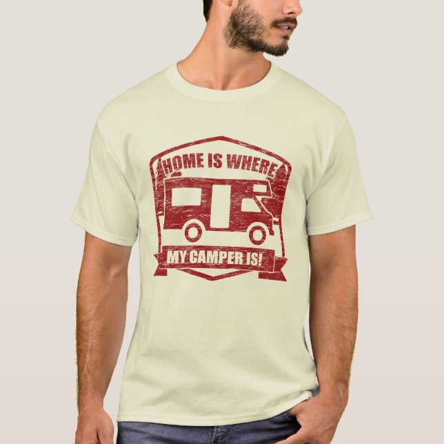 T-shirts RV, Camper Van Owners Wild Camping (Frente)