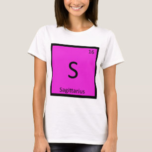 T-shirts S - Signo Zodiacal de Sagitário Símbolo Químico