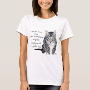 T-shirts Sabedoria Felina - nos tempos antigos, os gatos er